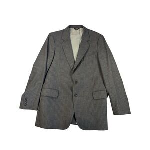 Vintage College Hall Men's L-42 36X32 Pure New Wool Gray Pinstripe‎ 3 Piece Suit